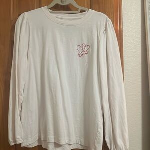 Ladies long sleeve off whiter cotton shirt with embroidery